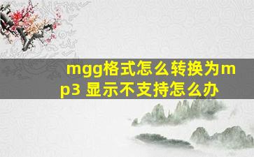 mgg格式怎么转换为mp3 显示不支持怎么办